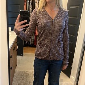 Purple Button-Up Cardigan